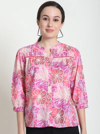 Pink Floral Pure Cotton Top