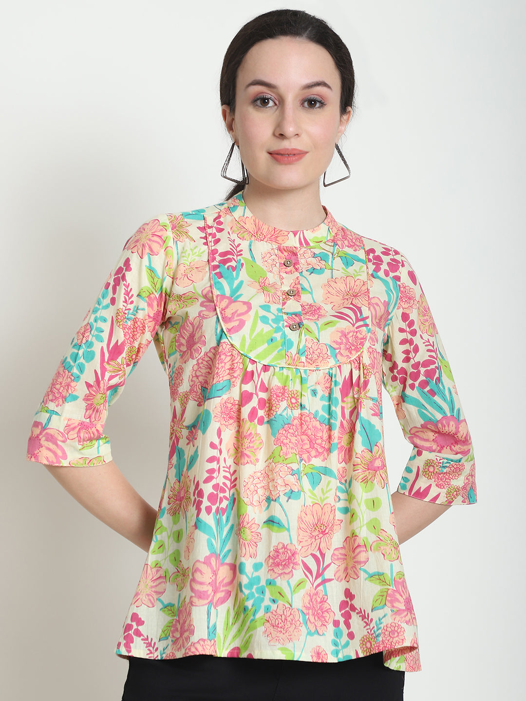 Multi Floral Pure Cotton Top