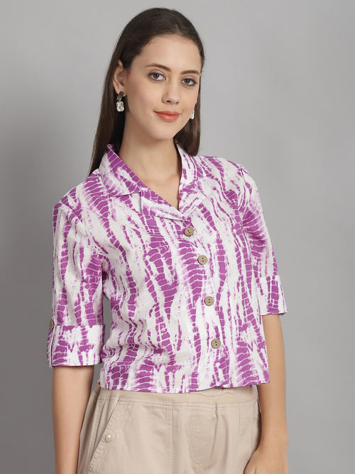 Tie and Dye Printed Pure Cotton Short Top