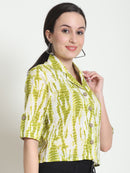 Olive Tie and Dye Pure Cotton Short Top