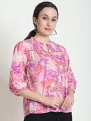 Pink Floral Pure Cotton Top