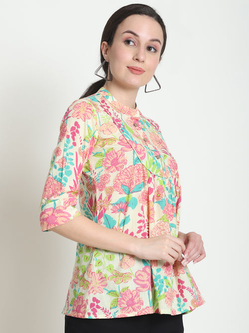 Multi Floral Pure Cotton Top