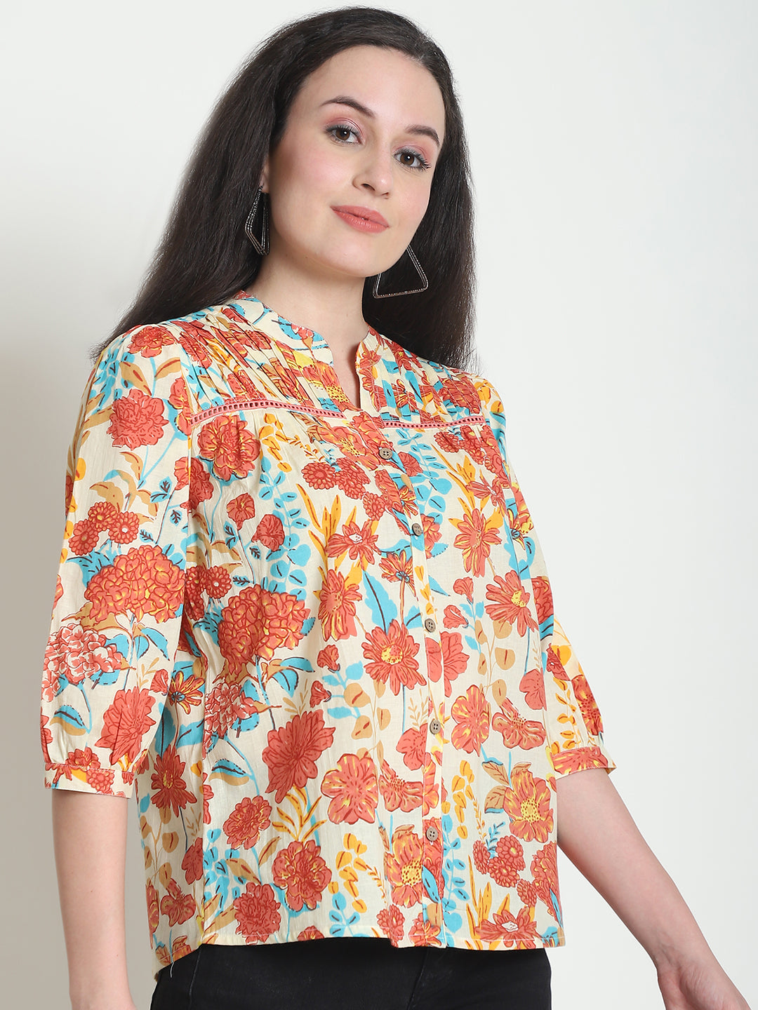 Multi Floral Pure Cotton Top