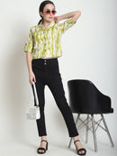 Olive Tie and Dye Pure Cotton Short Top