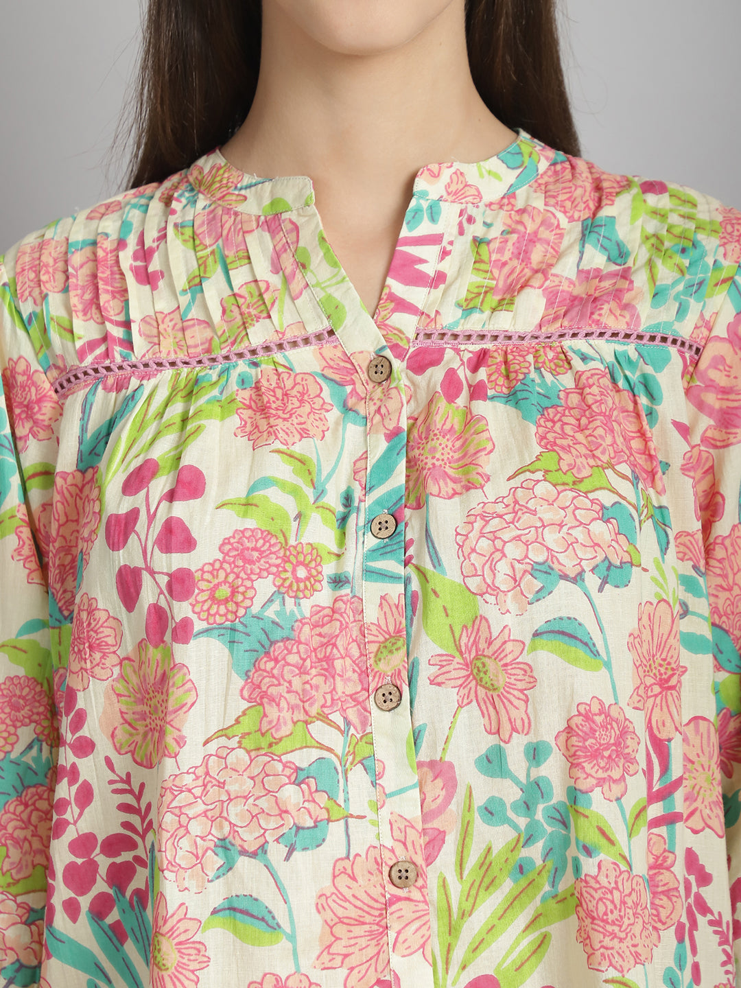 Multi Floral Printed Floral Pure Cotton Top