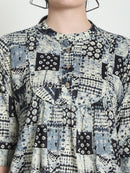 Grey Colourblocked Pure Cotton Top