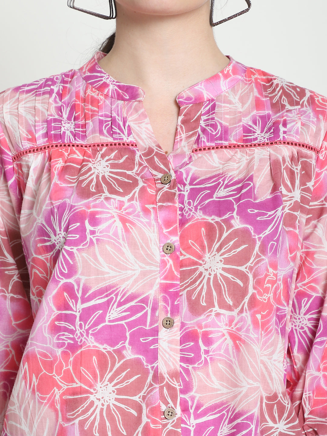 Pink Floral Pure Cotton Top