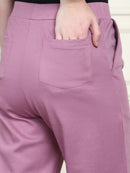 Frempy Women's High-Rise Relaxed Straight Leg Formal Trousers - Magenta