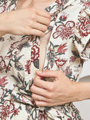 Frempy Women Fit and Flare Multi Floral Printed Maxi/Full Length Dress