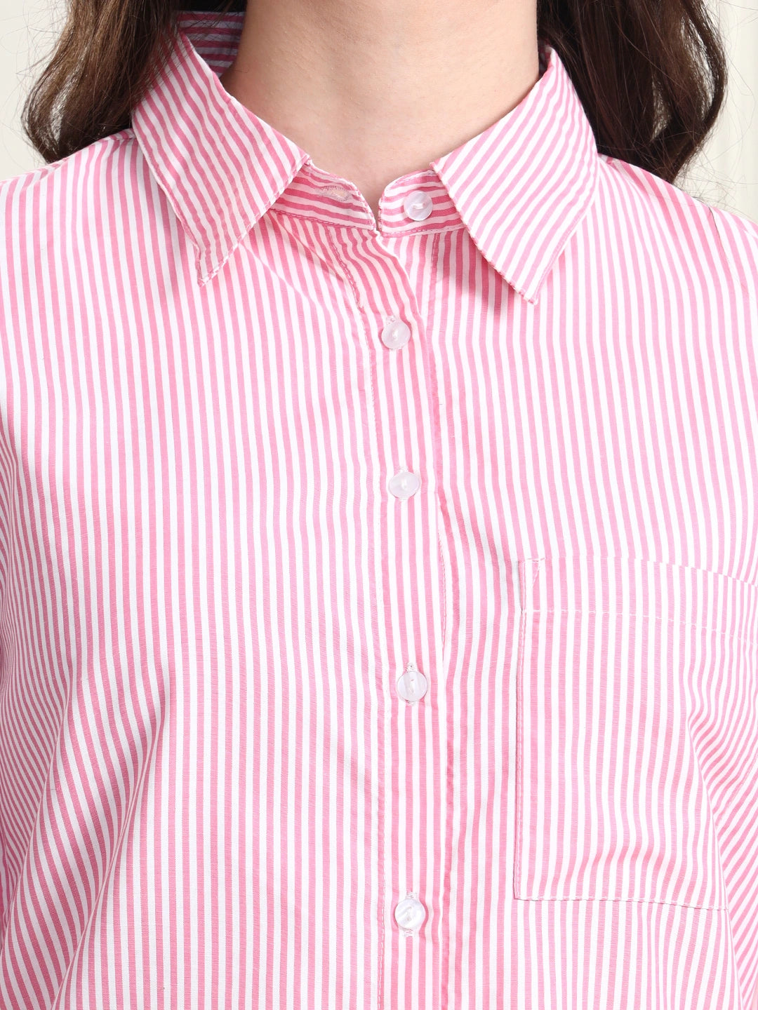 Blush Pinstripe Button-Down Shirt