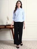 Blue & White Striped Shirt