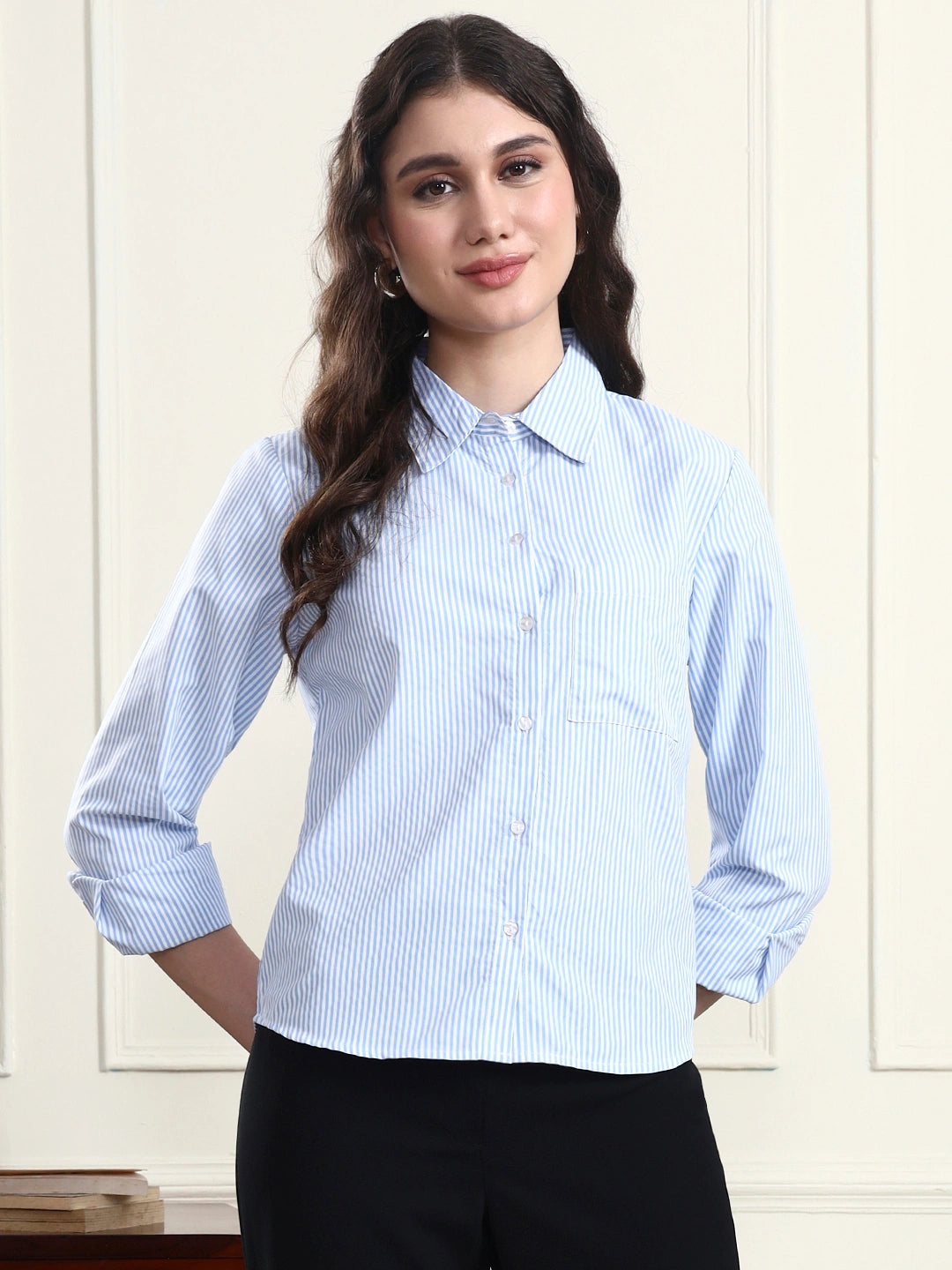 Blue & White Striped Shirt