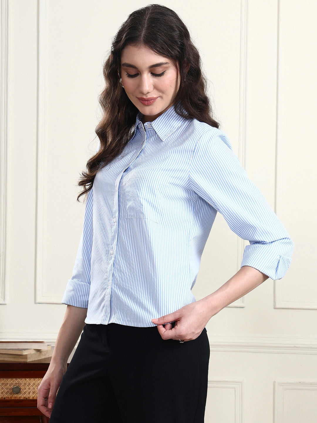 Blue & White Striped Shirt