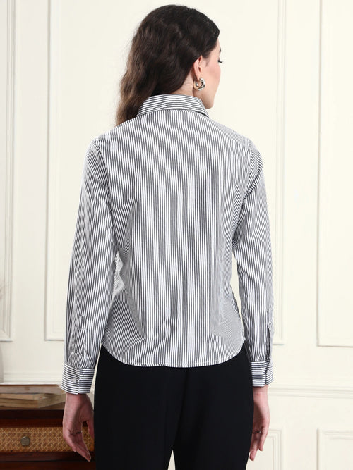 Charcoal Grey Pinstripe Shirt