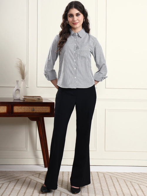 Charcoal Grey Pinstripe Shirt