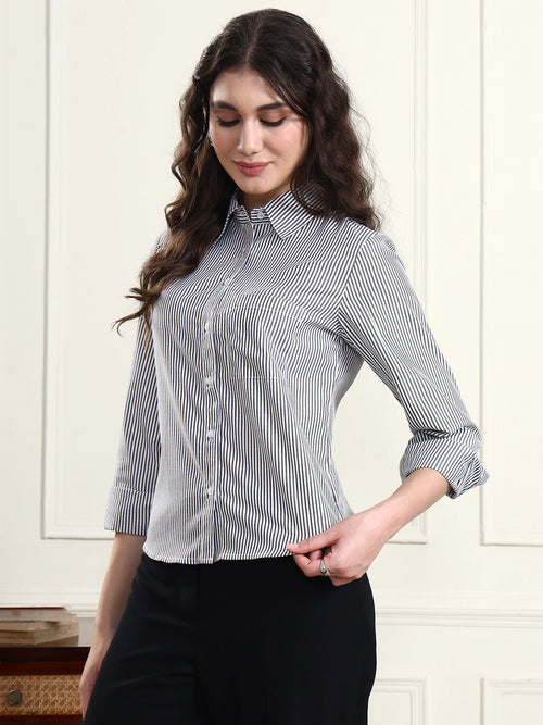 Charcoal Grey Pinstripe Shirt