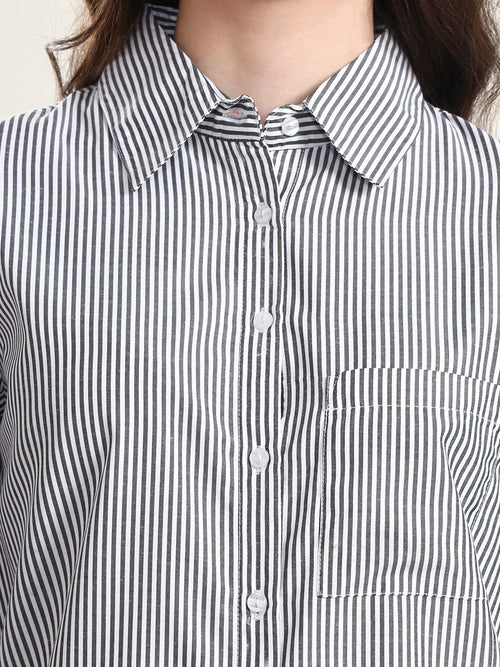 Charcoal Grey Pinstripe Shirt