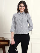 Charcoal Grey Pinstripe Shirt